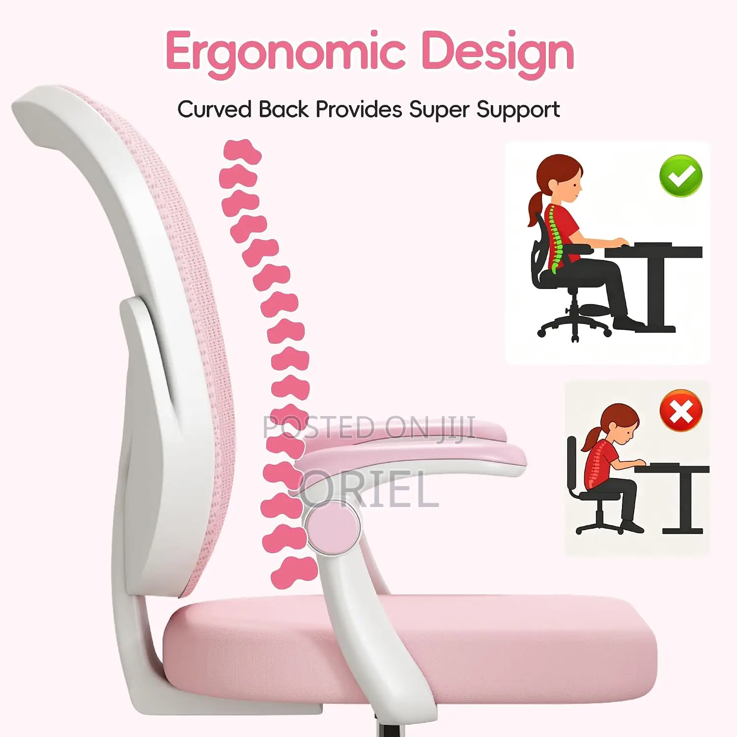 Office Chair : Pink Kids Study Desk Chair