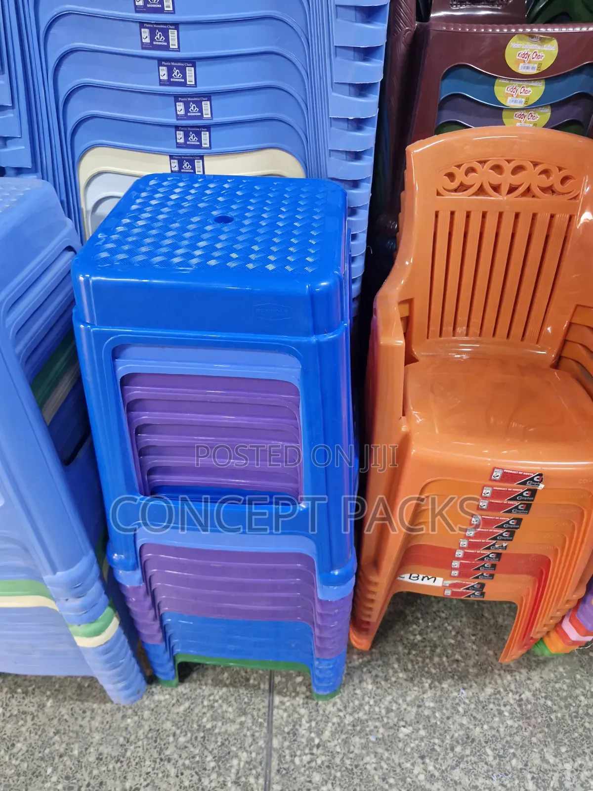 Red Kenpoly Plastic Stool