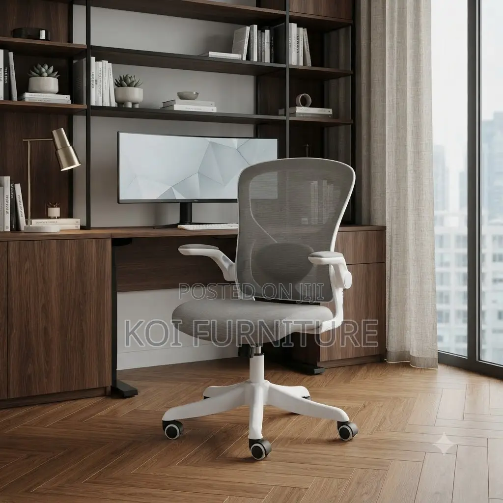 Office Chairs; White Ergonomic Office Chair With Mid Backrest