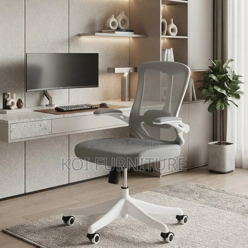 Office Chairs; White Ergonomic Office Chair With Mid Backrest