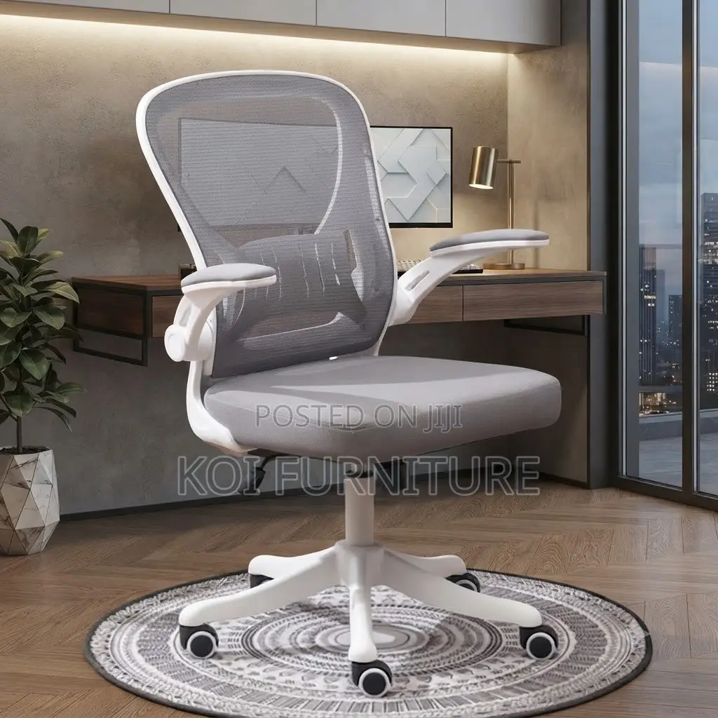 Office Chairs; White Ergonomic Office Chair With Mid Backrest