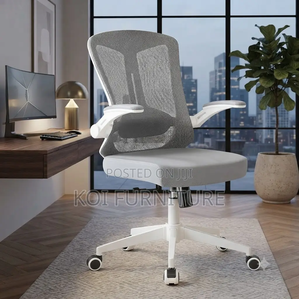 Office Chairs; White Ergonomic Office Chair With Mid Backrest