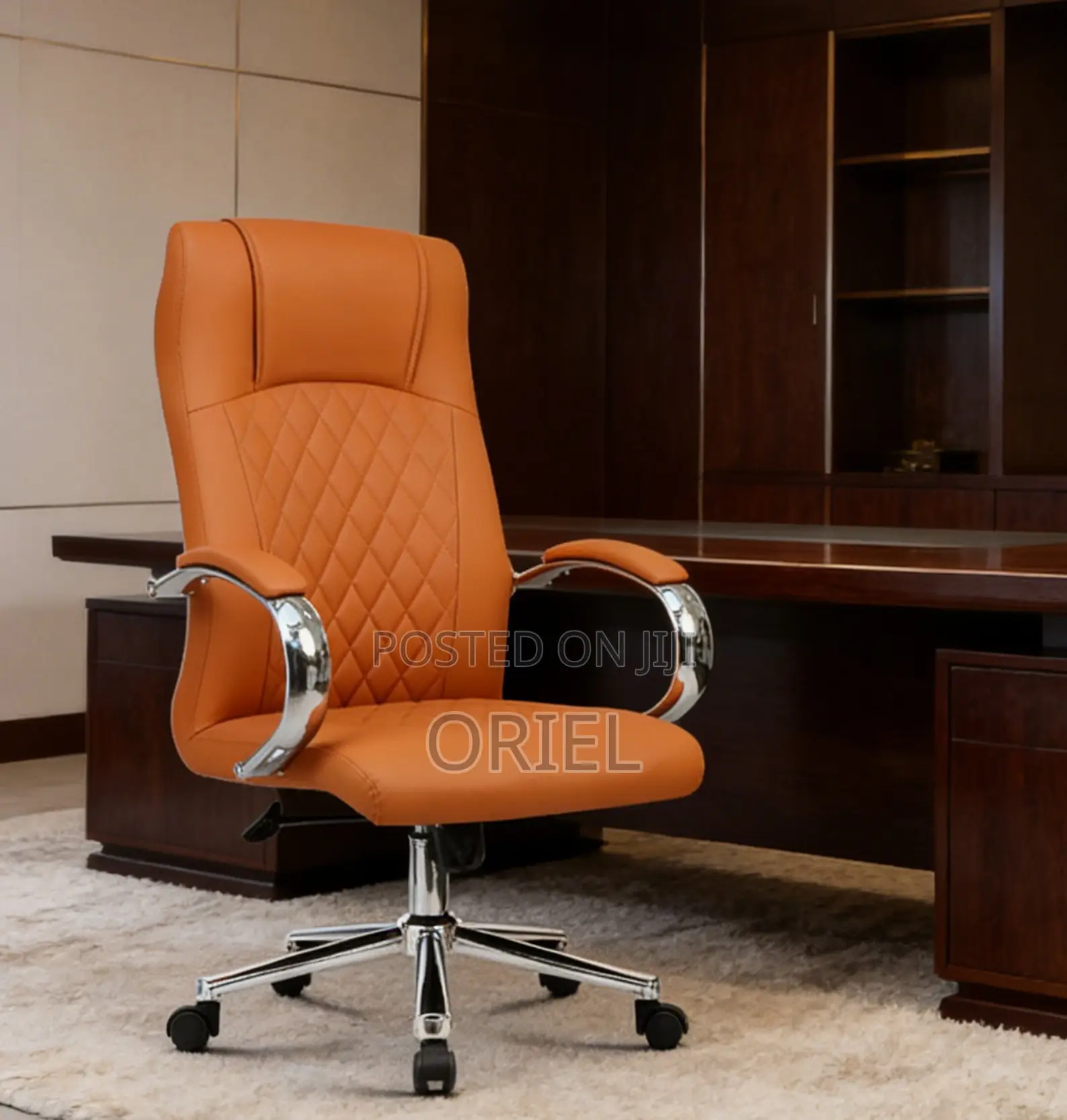 Office Chair : Orange Leather Office Chair