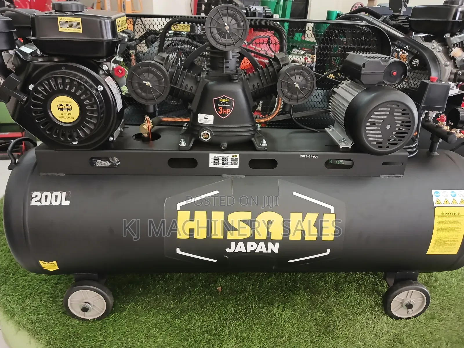 Hisaki Air Compressor 200l Dual