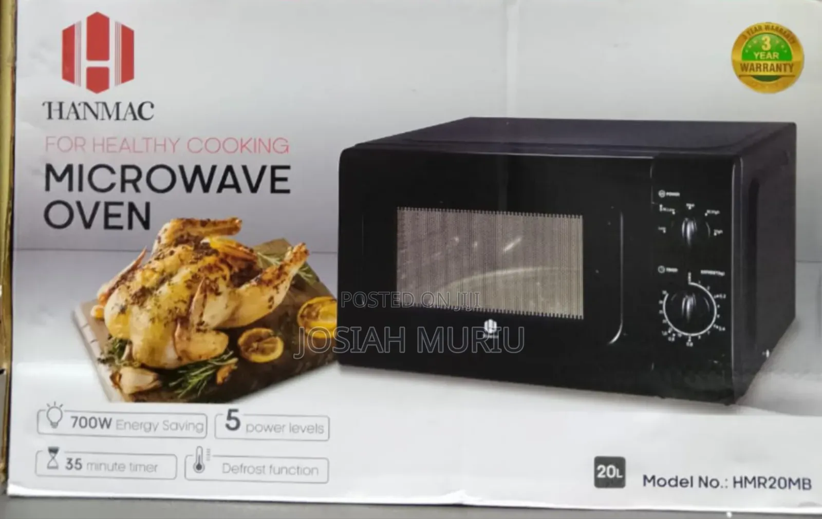 Hanmac 20l Manual Black and White Microwave