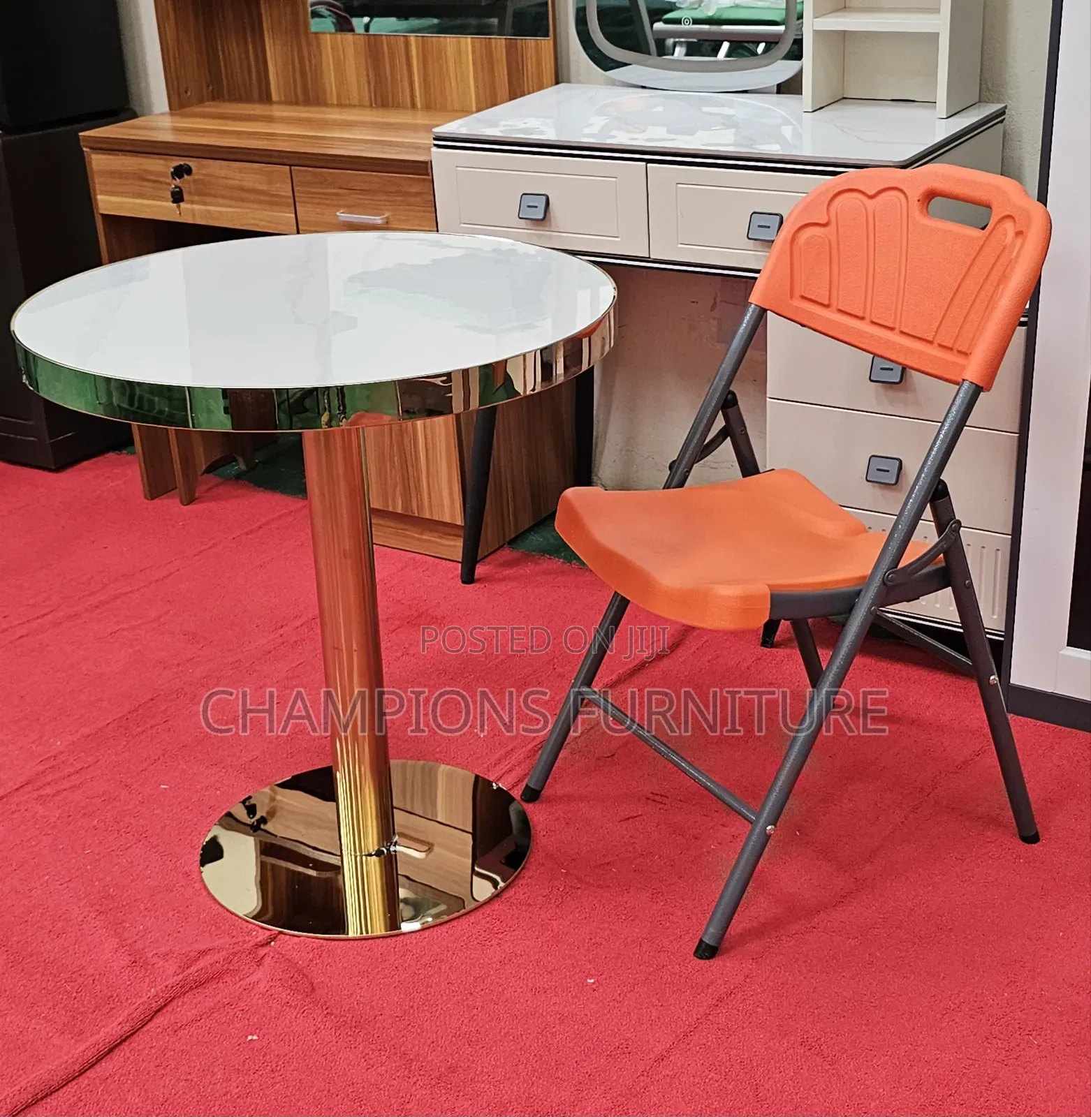 Round Cafe Marble Top Table