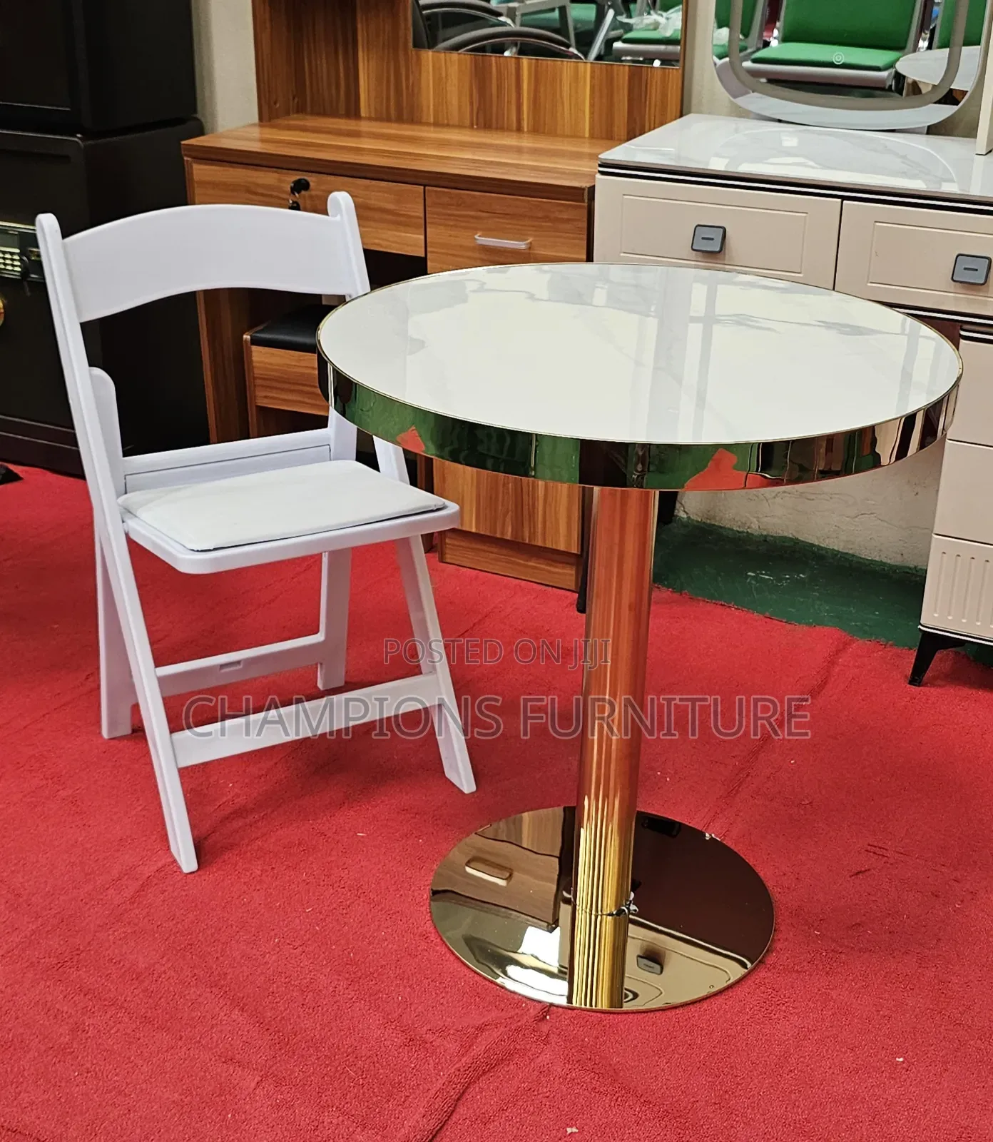 Round Cafe Marble Top Table