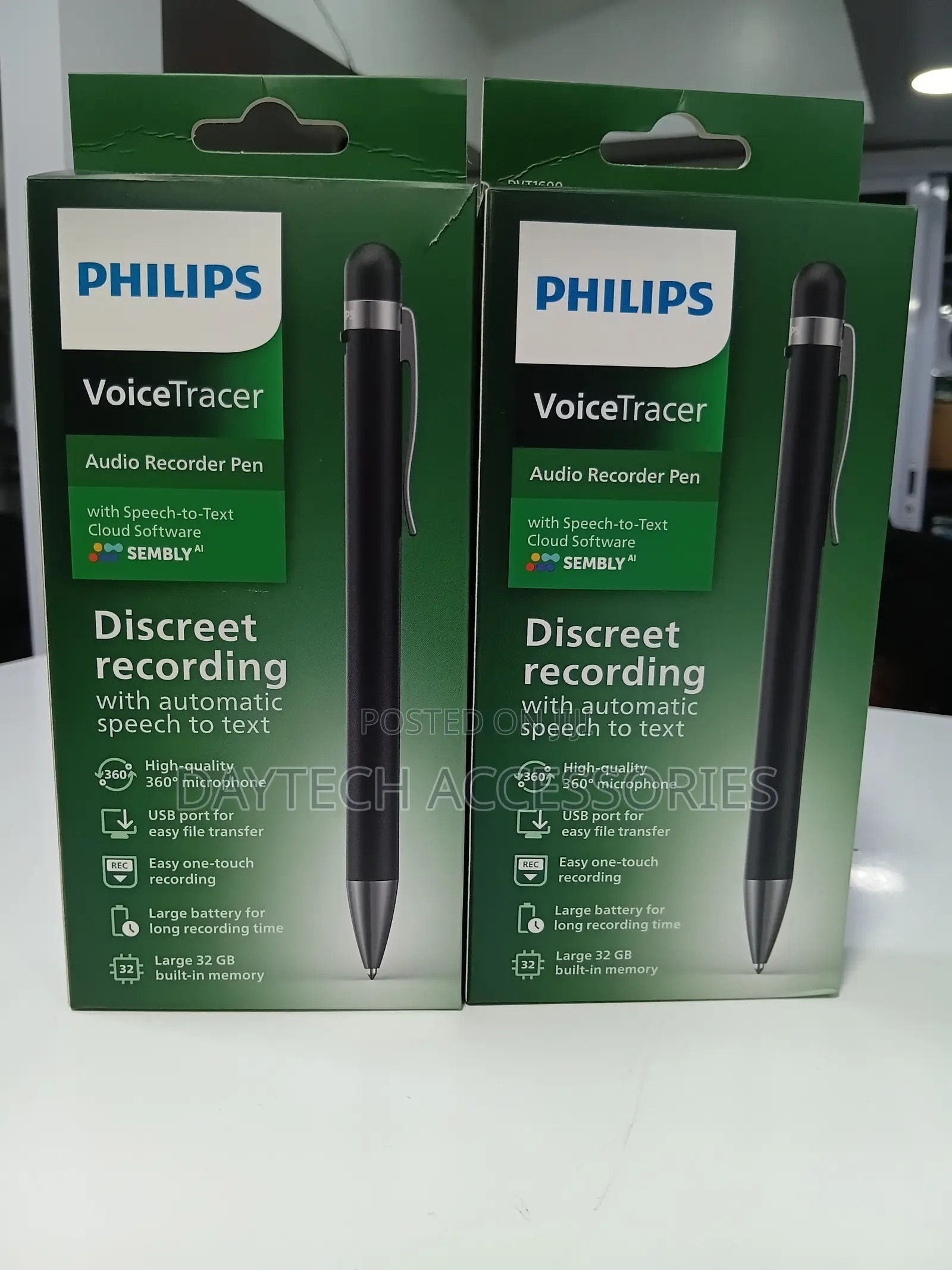 Philips - VoiceTracer DVT1600 32GB Digital Voice Recorder Pen