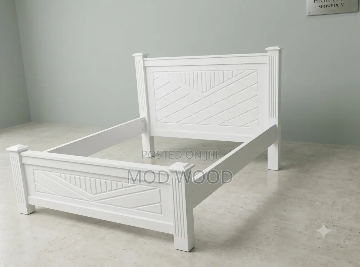 Modern White Panel 5ft by 6ft Wooden Bed Frame
