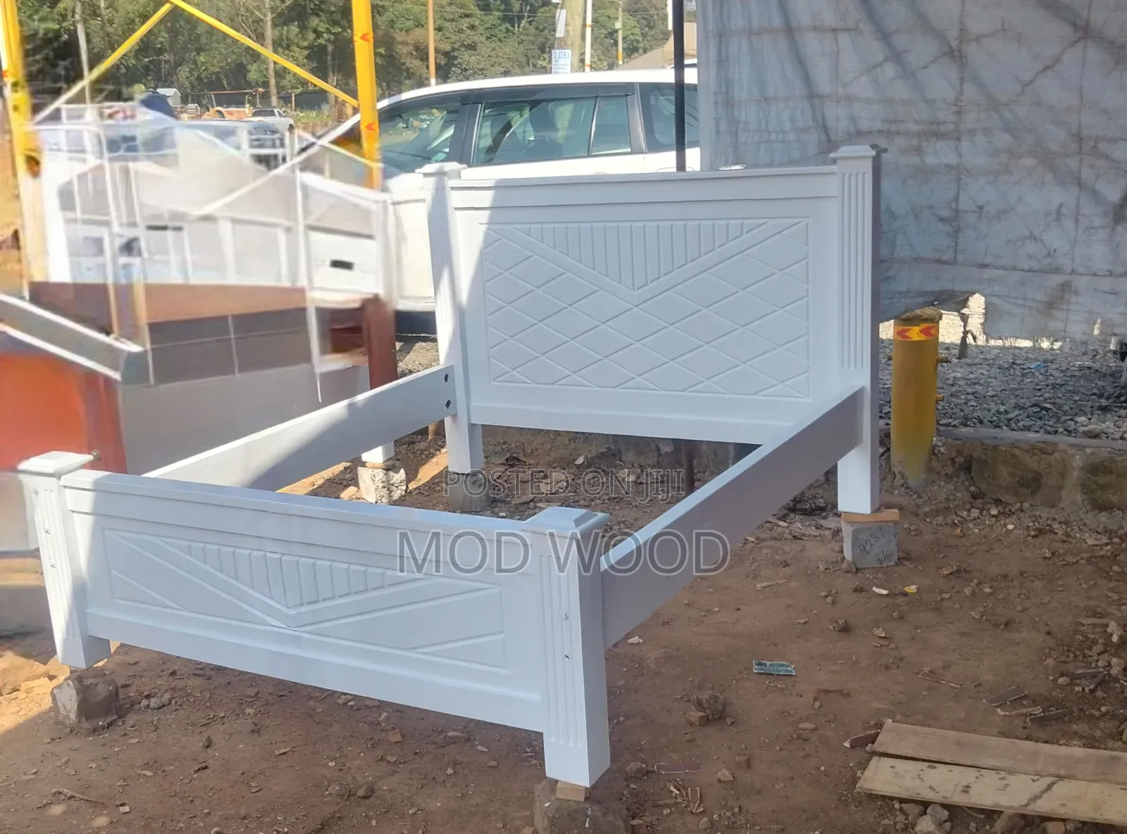 Modern White Panel 5ft by 6ft Wooden Bed Frame