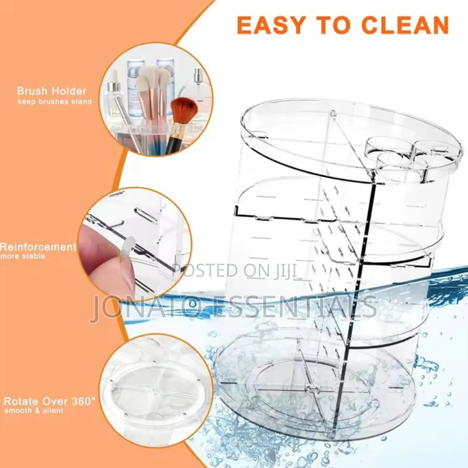 360 Degree Rotating Makeup Organizer Stand for Vanity