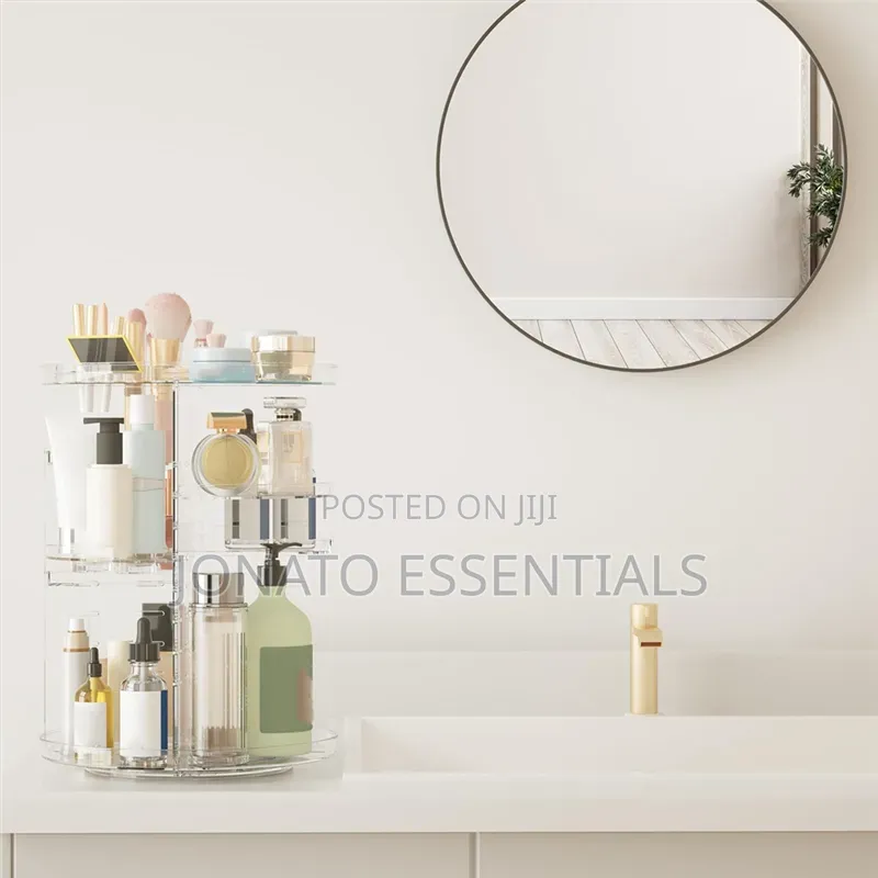 360 Degree Rotating Makeup Organizer Stand for Vanity