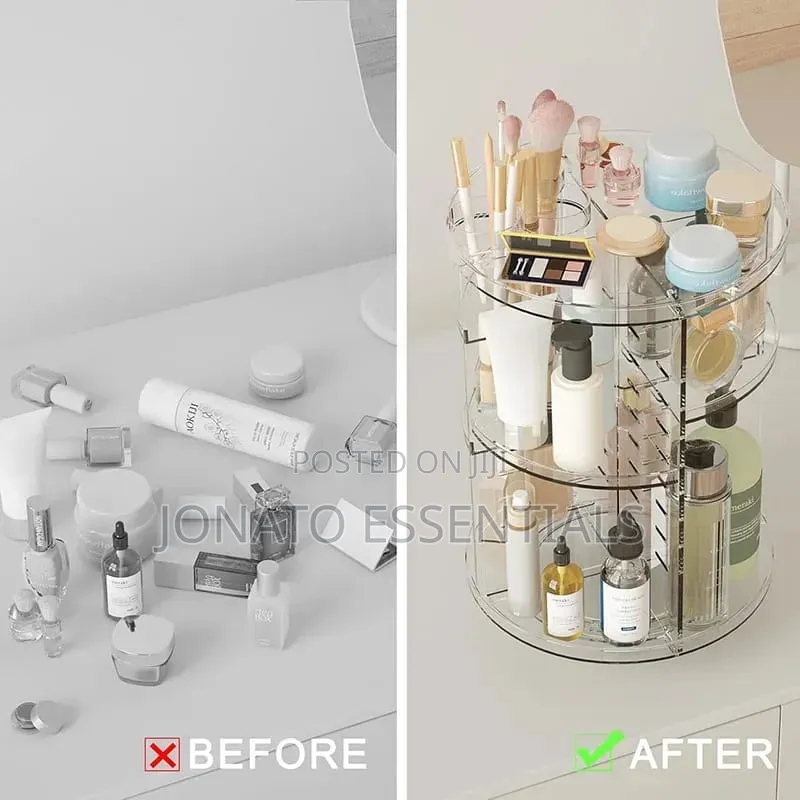 360 Degree Rotating Makeup Organizer Stand for Vanity