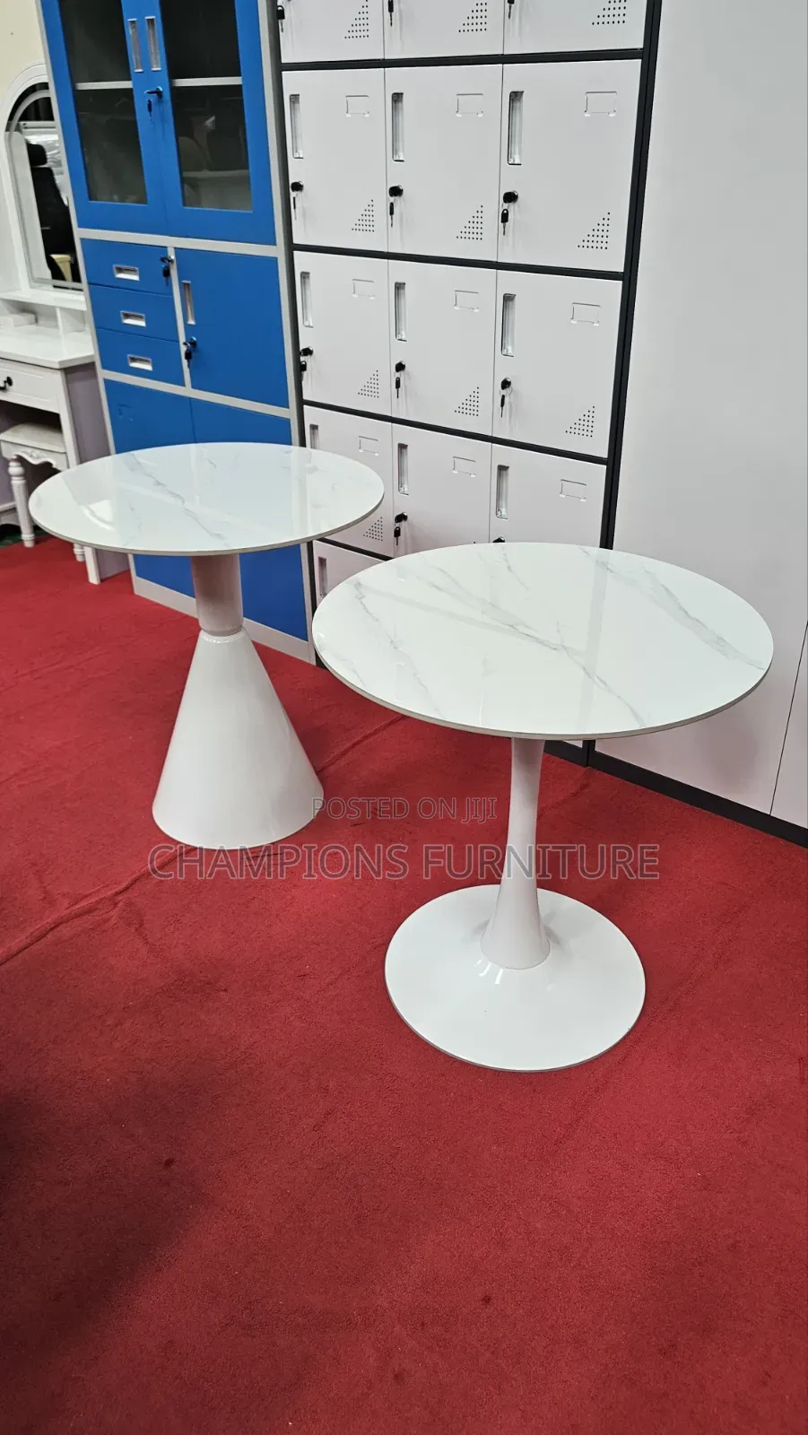 Round White Marble Cafe Table