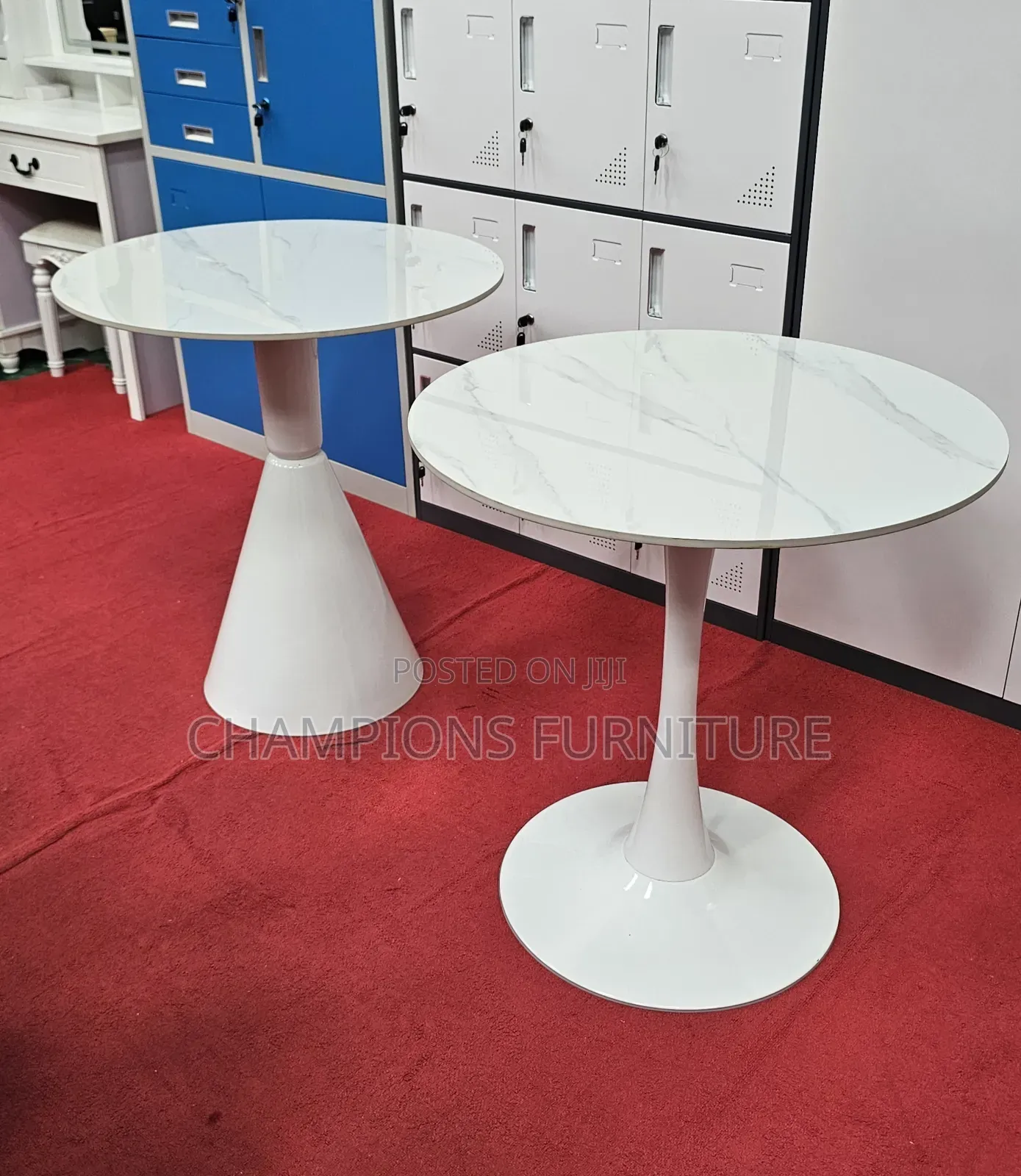 Round White Marble Cafe Table
