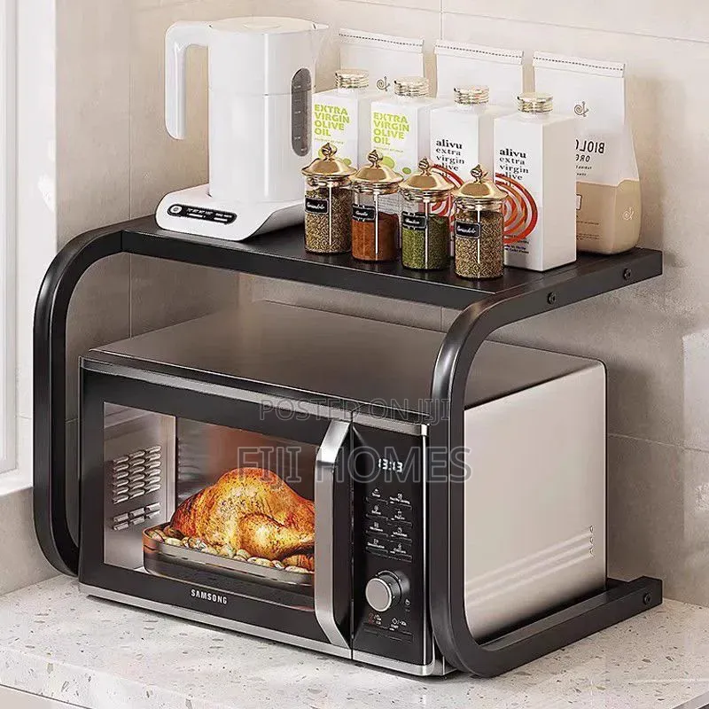 1 Tier Metallic Microwave Organizer Shelf