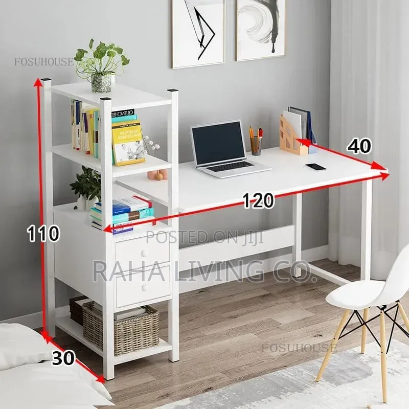 Minimalist Study Desk With Storage for Home Office