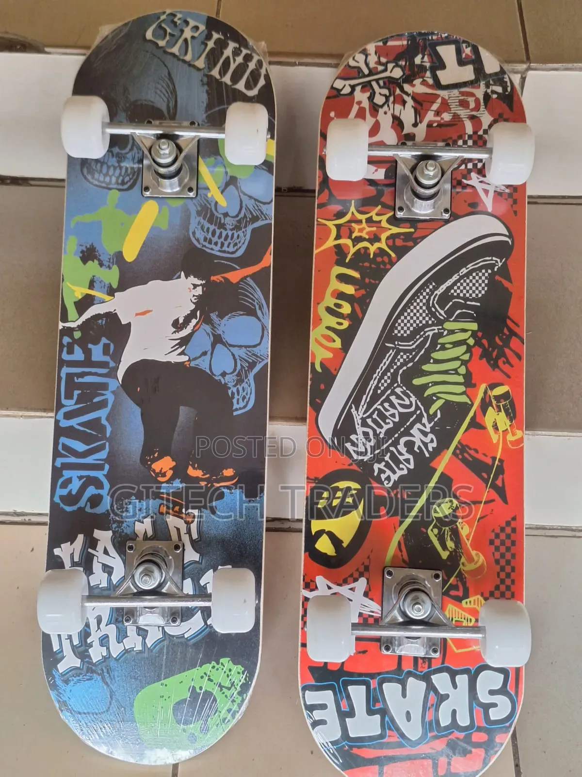 Skateboard With Rubber Wheels