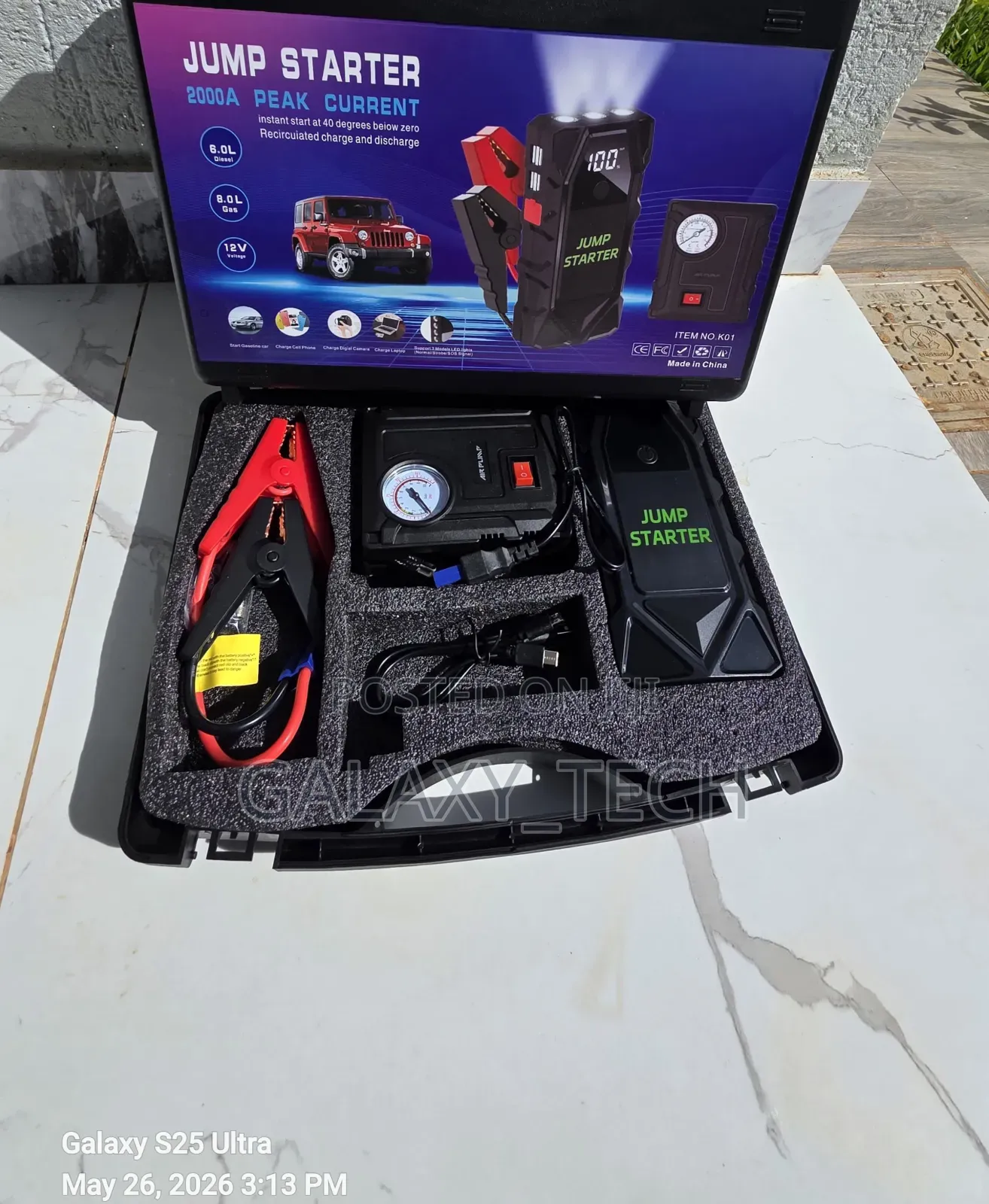 2000A Peak Car Jump Starter Kit