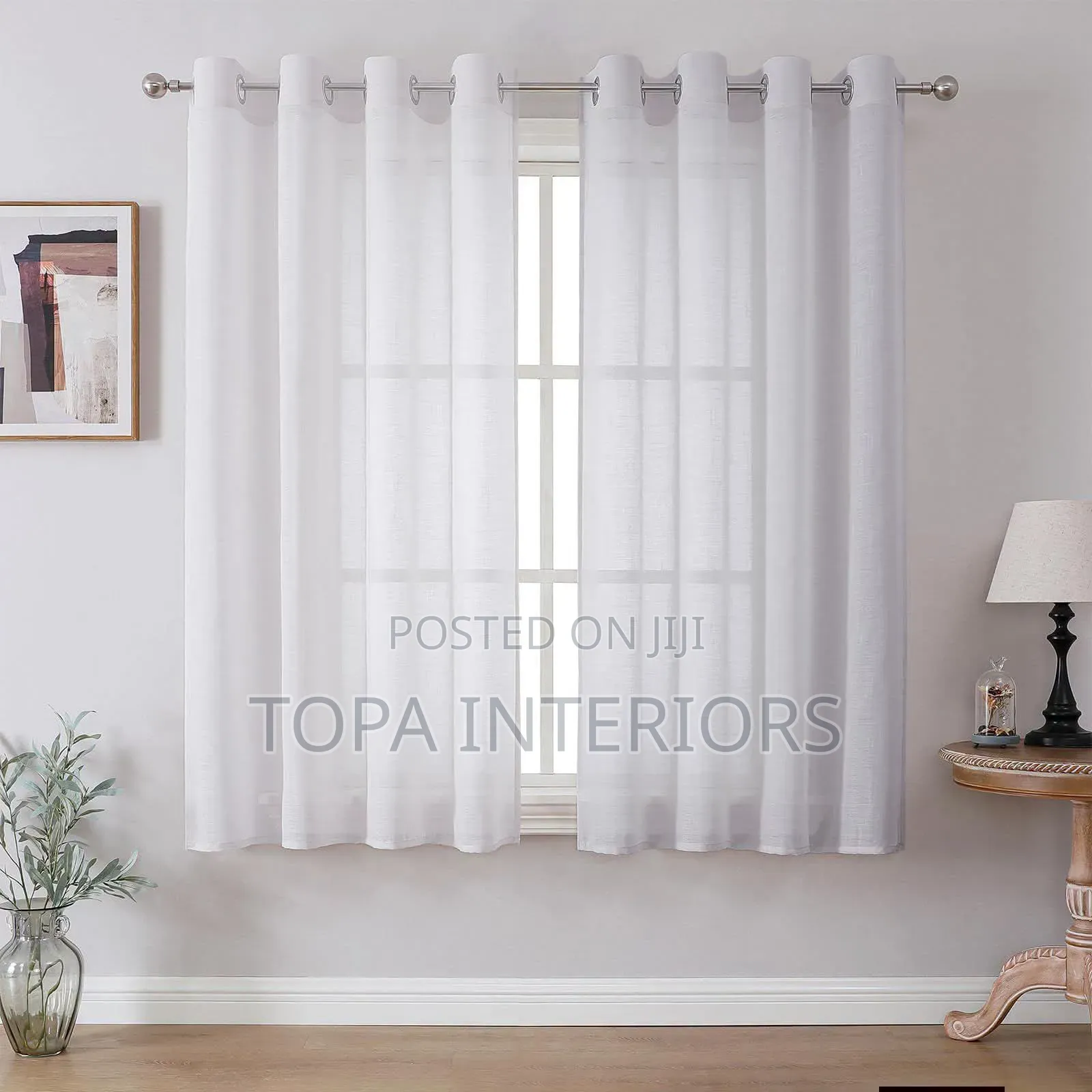 White Sheers for Living Room and Bedroom Blinders