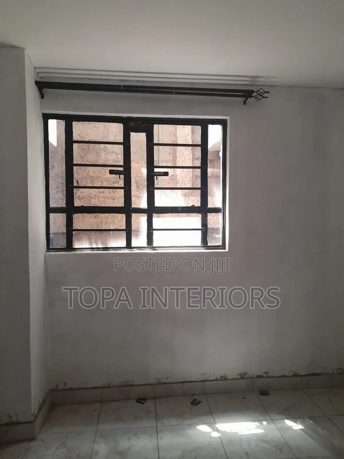 Black Adjustable 2m Double Window Curtain Rods