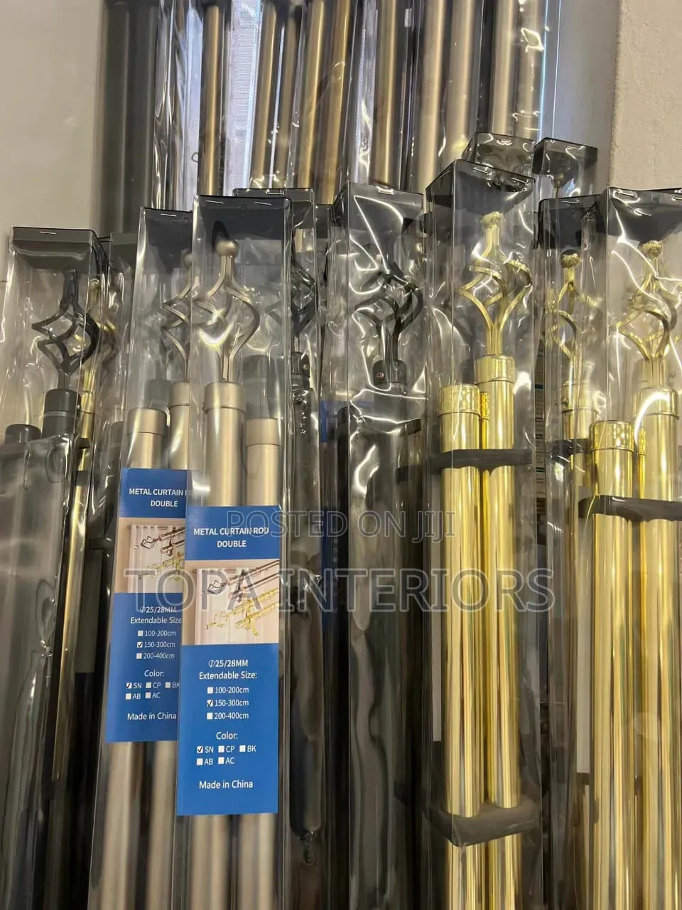 Two Metres Single Adjustable Door and Window Curtain Rods