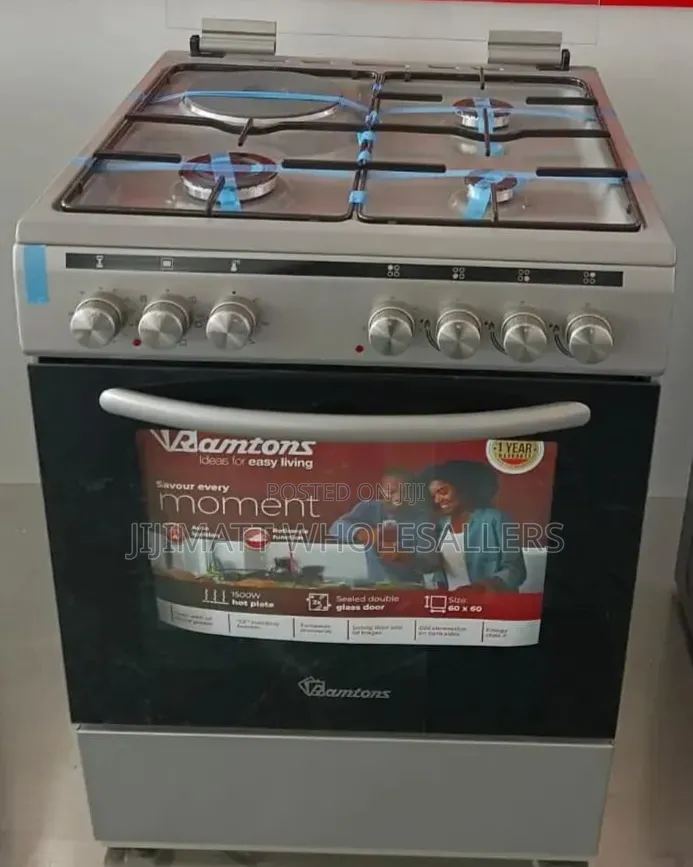 50*55 Ramtons 3g+1e Silver Standing Cooker- Rc/906