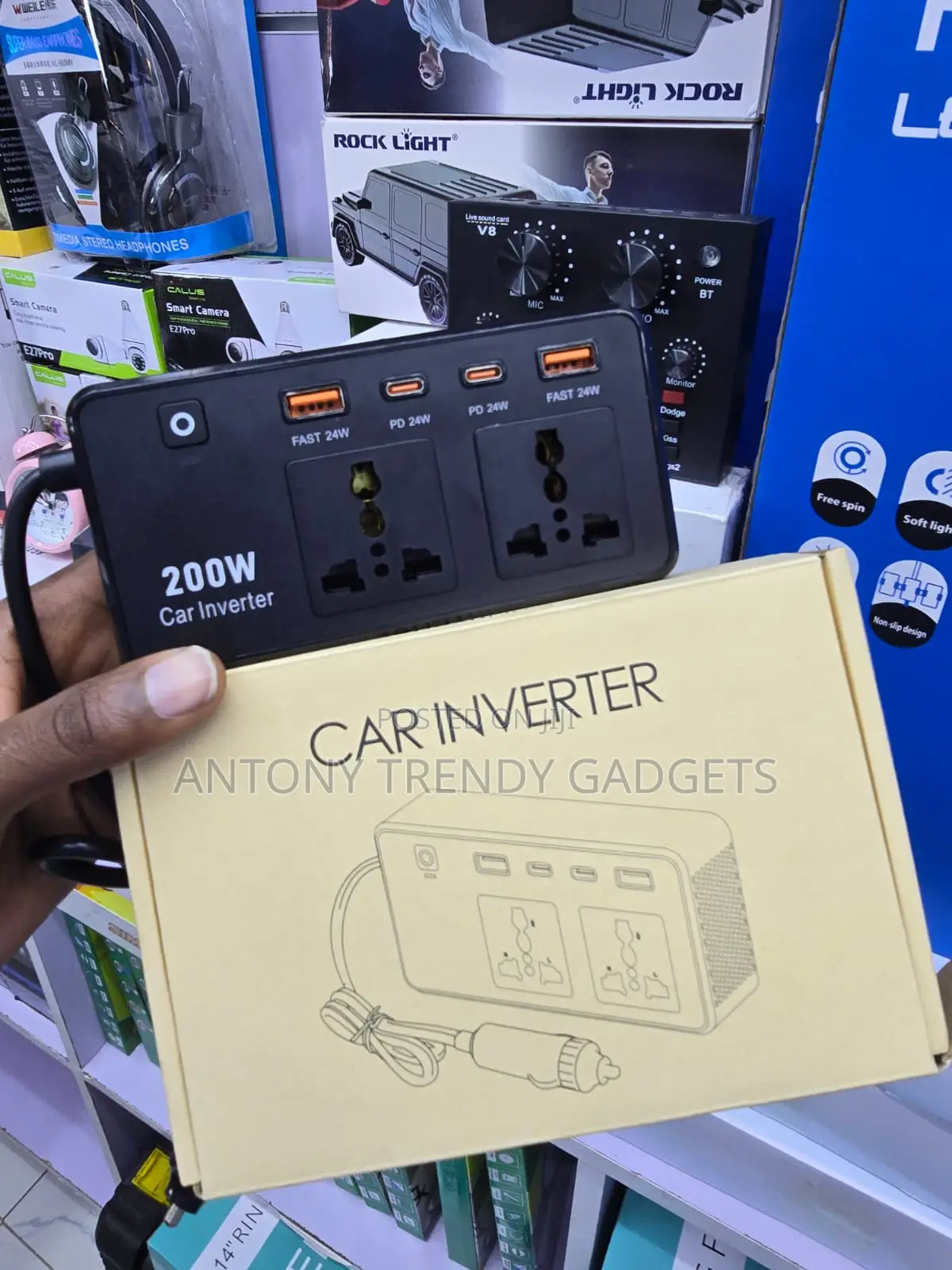 12V Car Power Inverter 200W With Dual AC USB Charging