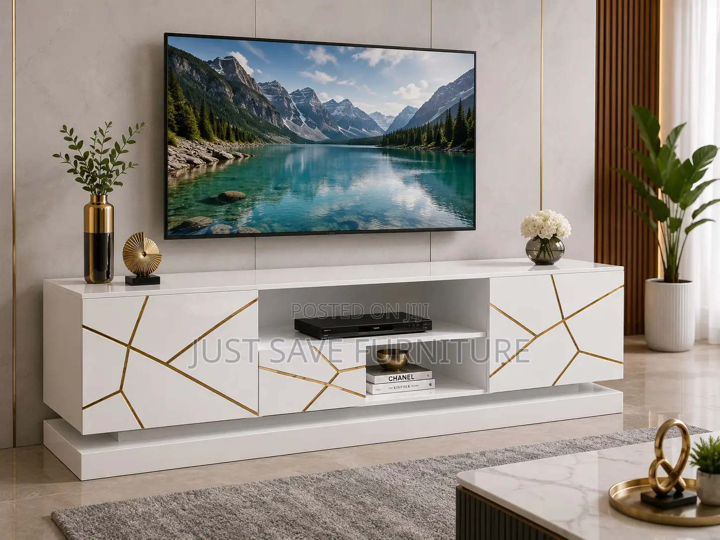 Modern 5FT Luxury TV Stand Entertainment Unit