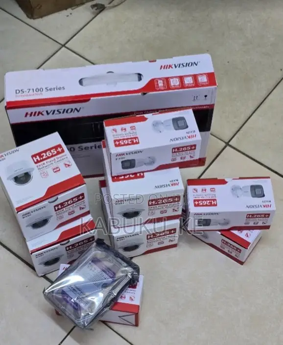 Four 4 Hikvision 2MP IP Network CCTV Cameras Complete System 1080P