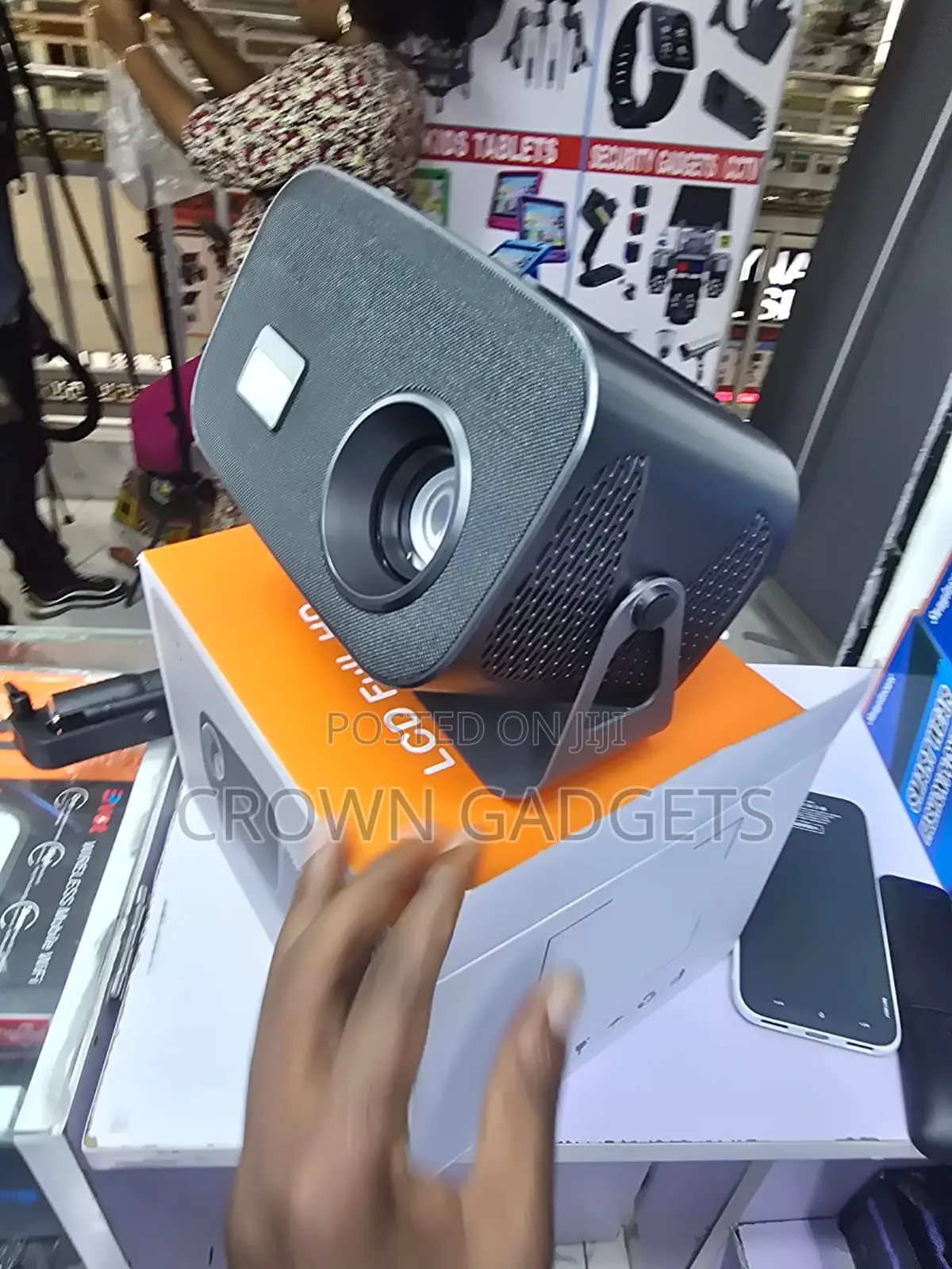 Wireless Projector With WiFi Bluetooth Rotating Stand