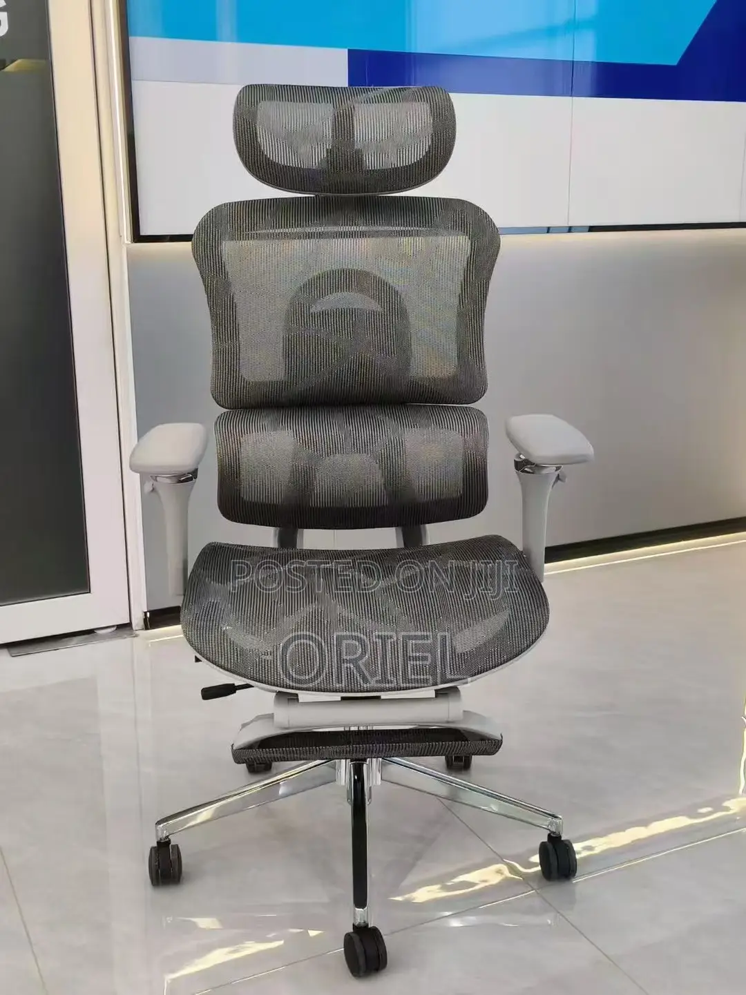 Office Chair : Executive Gray Office Leather Chair