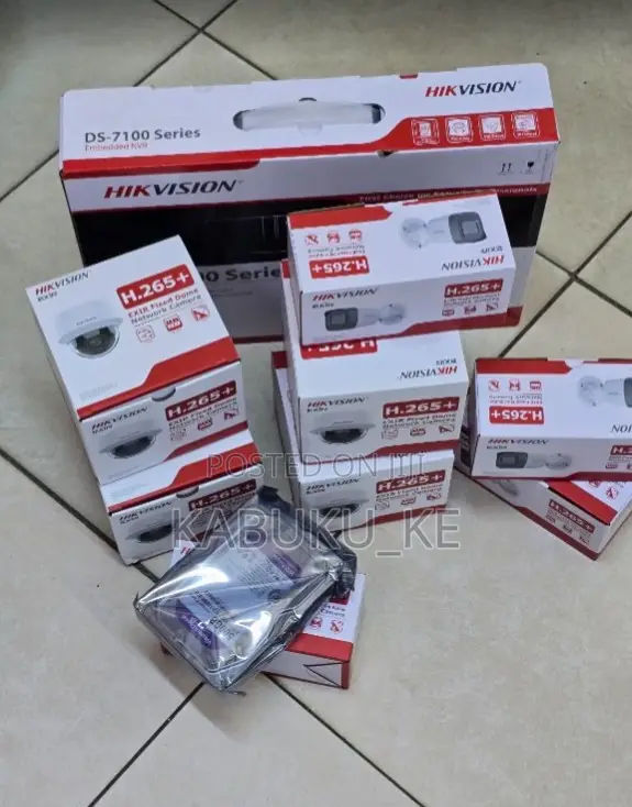 4 Channel Hikvision NVR 4 Cameras Complete Set Package