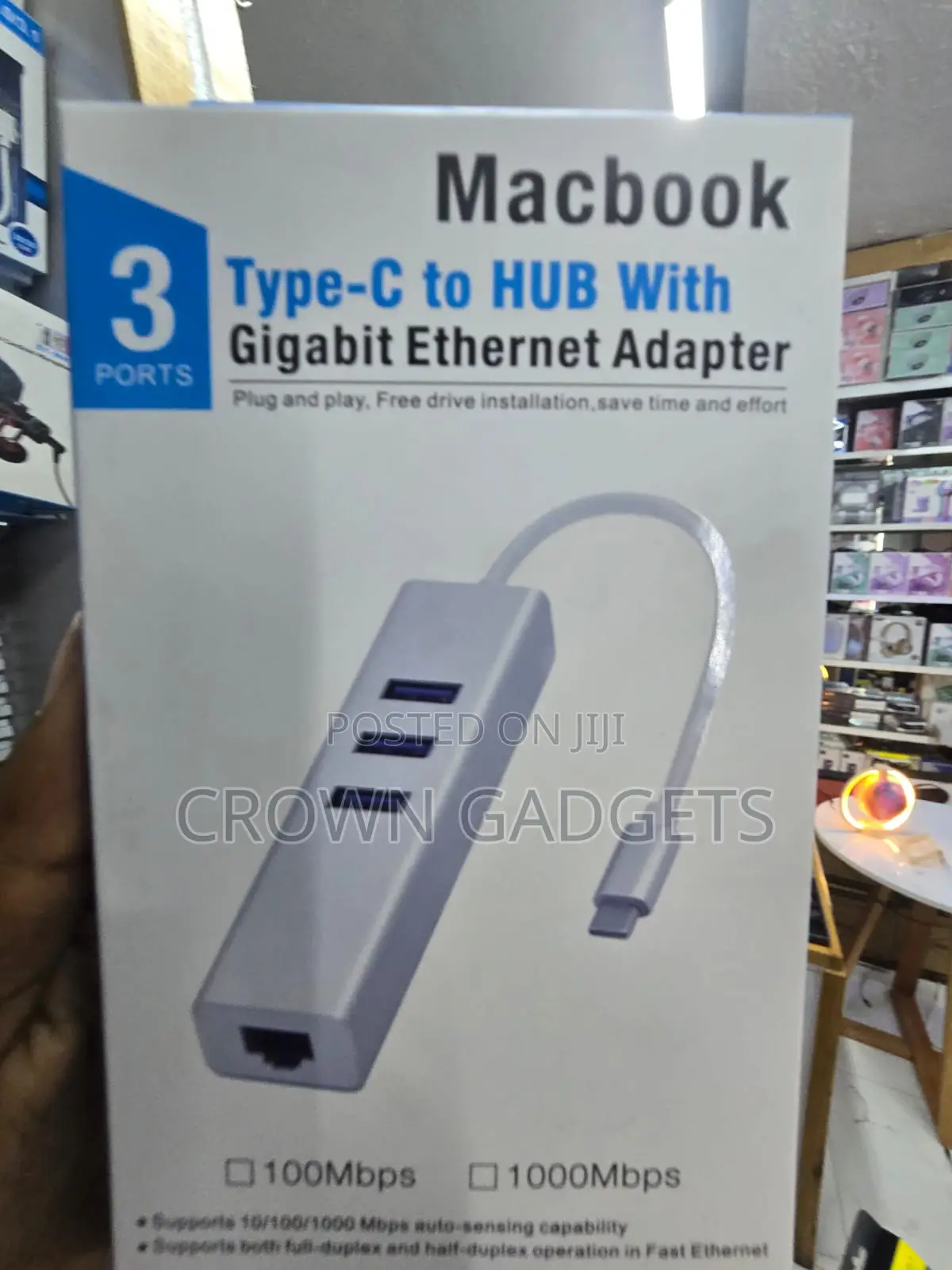 Type-C Hub With RJ45 Gigabit LAN USB 3.0 Adapter