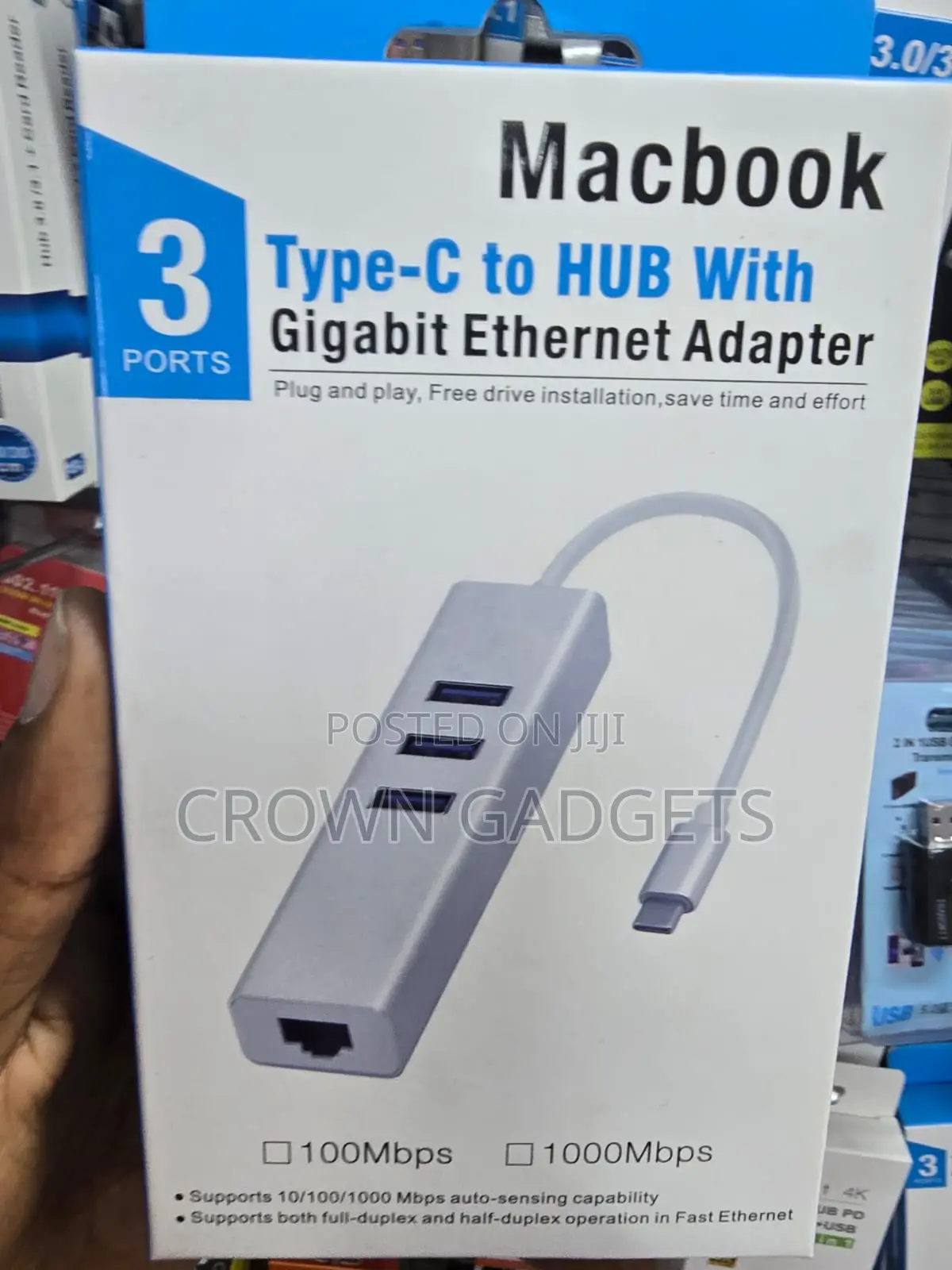 4 in 1 USB-C Hub Gigabit LAN USB Adapter for Laptops