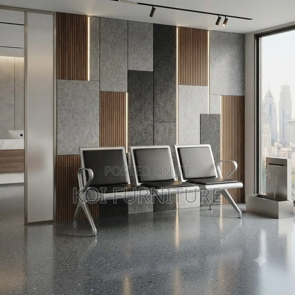 Office Bench; Three Seaters Leather Modern Way Reception Urban Bench