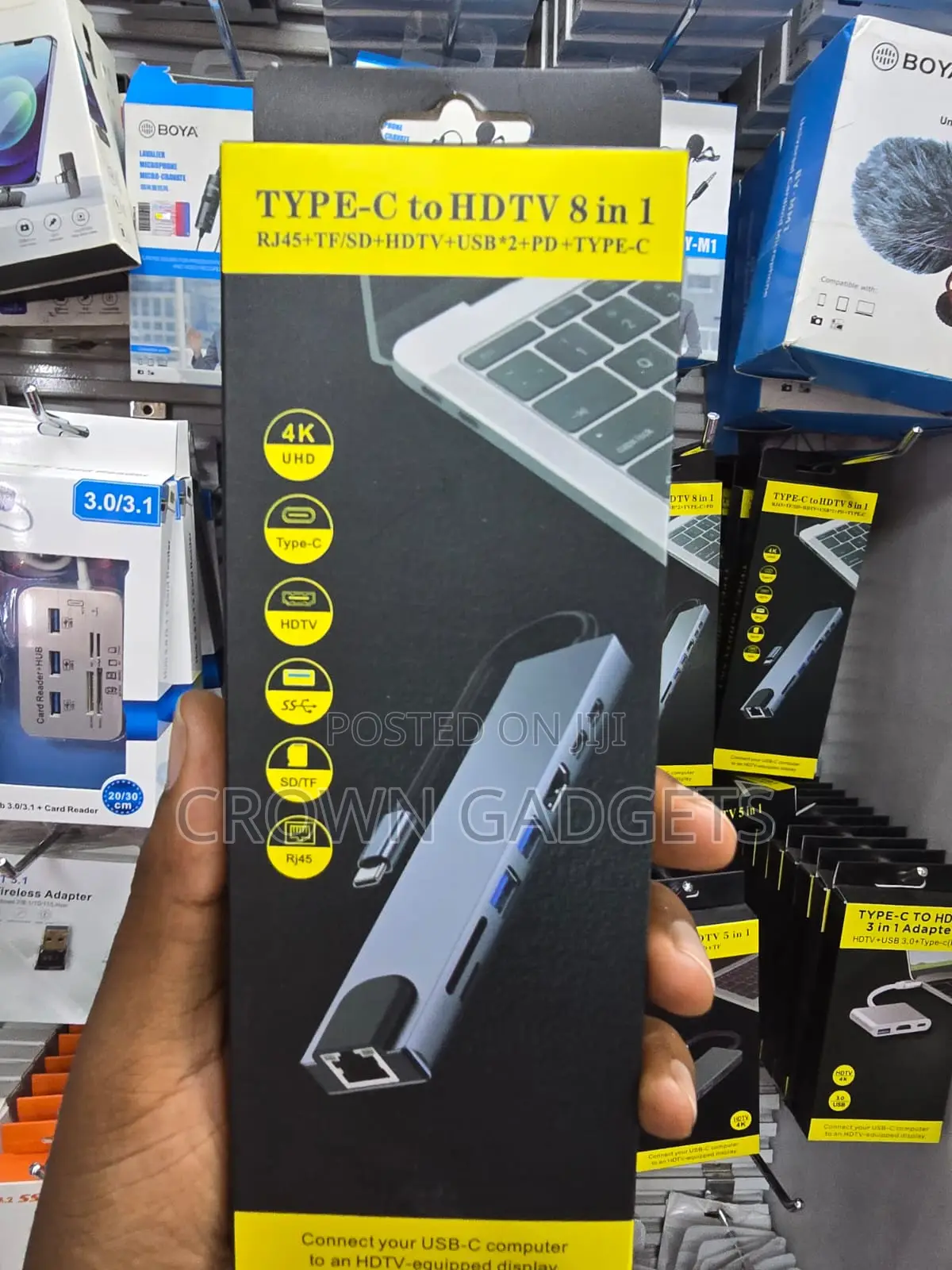 USB-C Multiport Adapter 8 in 1 HDMI RJ45 PD Hub