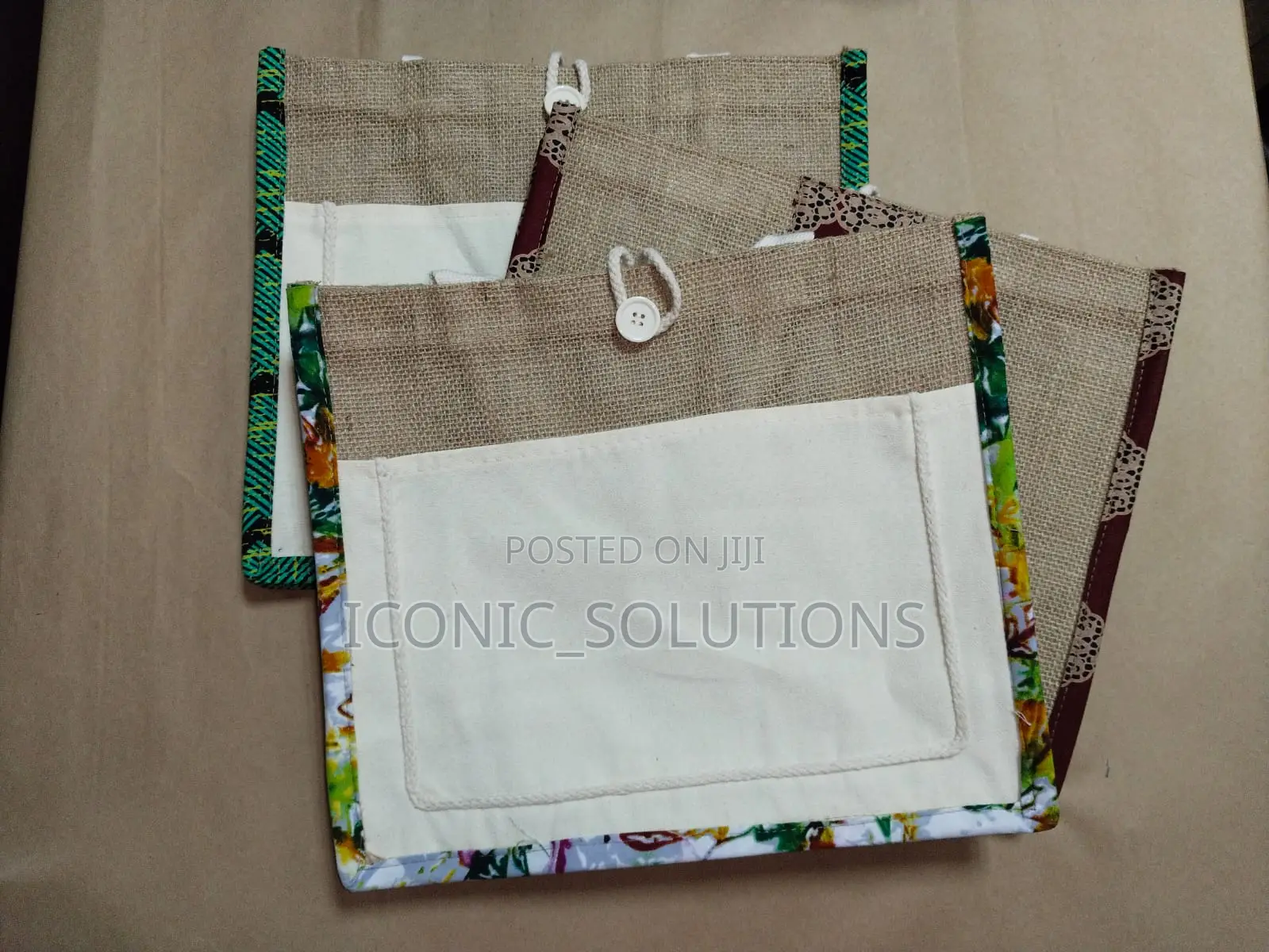 Ankara A4 Jute Bags