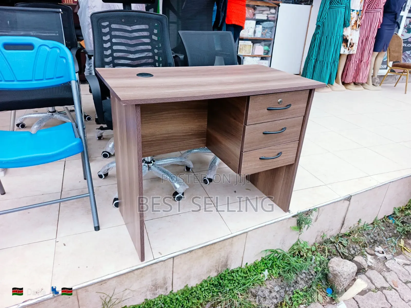 1m American Walnut Home Office Desk