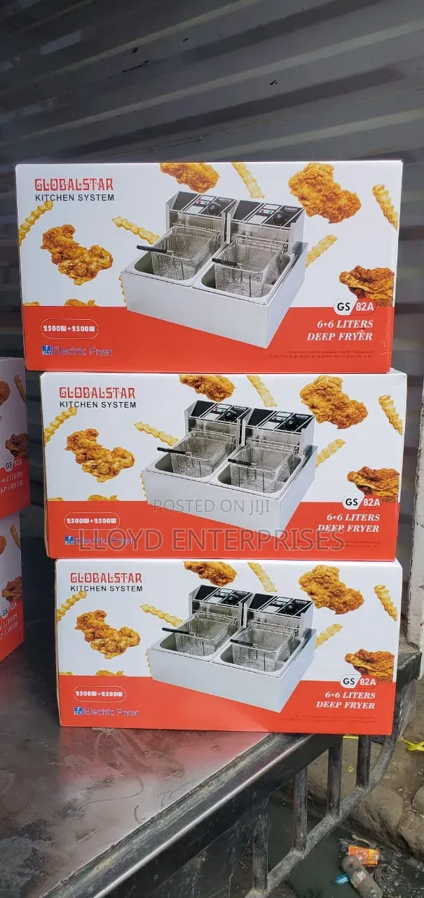 Globalstar Double Tank 6+6LT CHIPS/CHICKEN Steel Double Deep Fryer