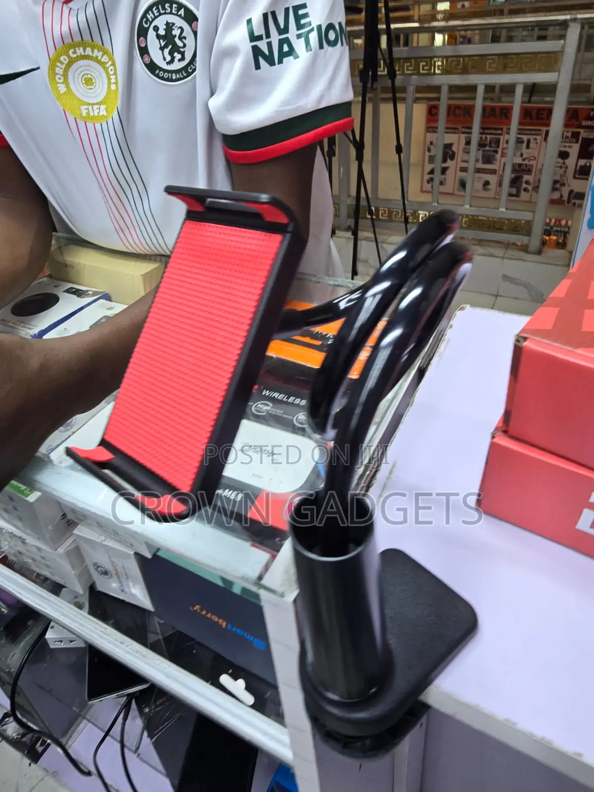 Universal Flexible Gooseneck Phone Tablet Holder With Clamp