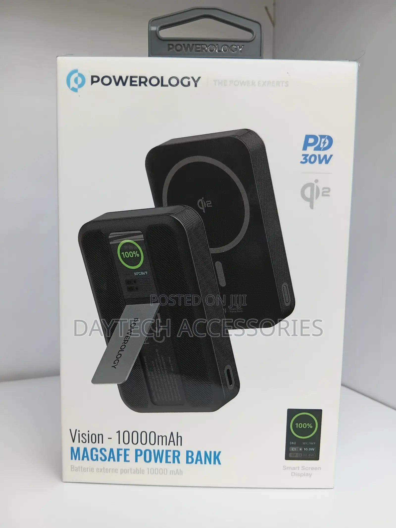 Powerology Vision 10000mAh 30W PD + Dual Type-C + 15W Qi2 Powerbank