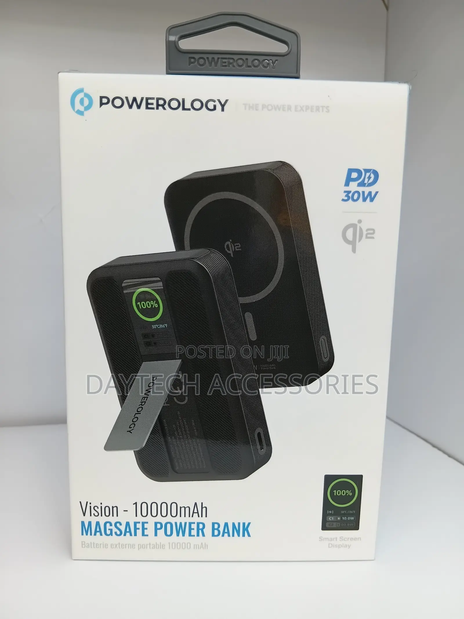 Powerology Vision 10000mAh 30W PD + Dual Type-C + 15W Qi2 Powerbank