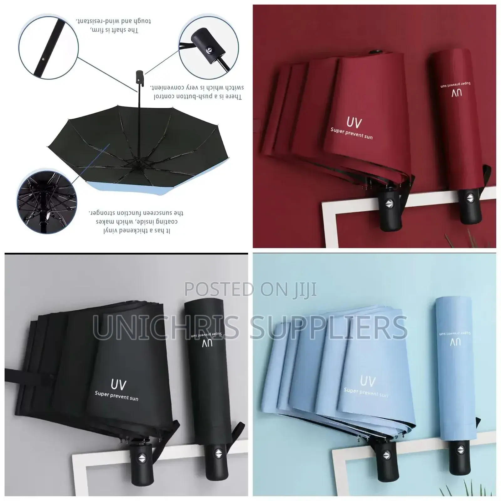 8 Ribs Travel Rain Sun Umbrellas