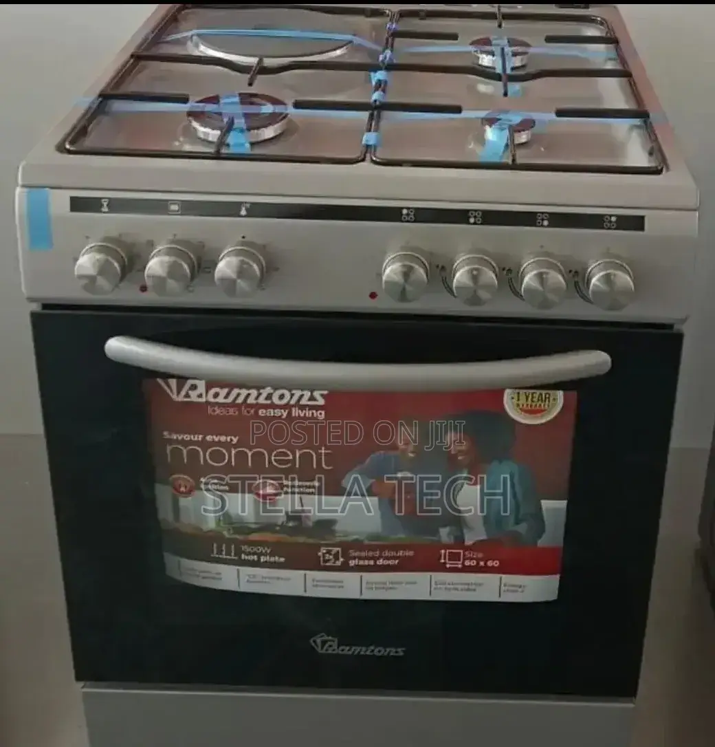 50*55 Ramtons 3g+1e Silver Standing Cooker- Rc/906