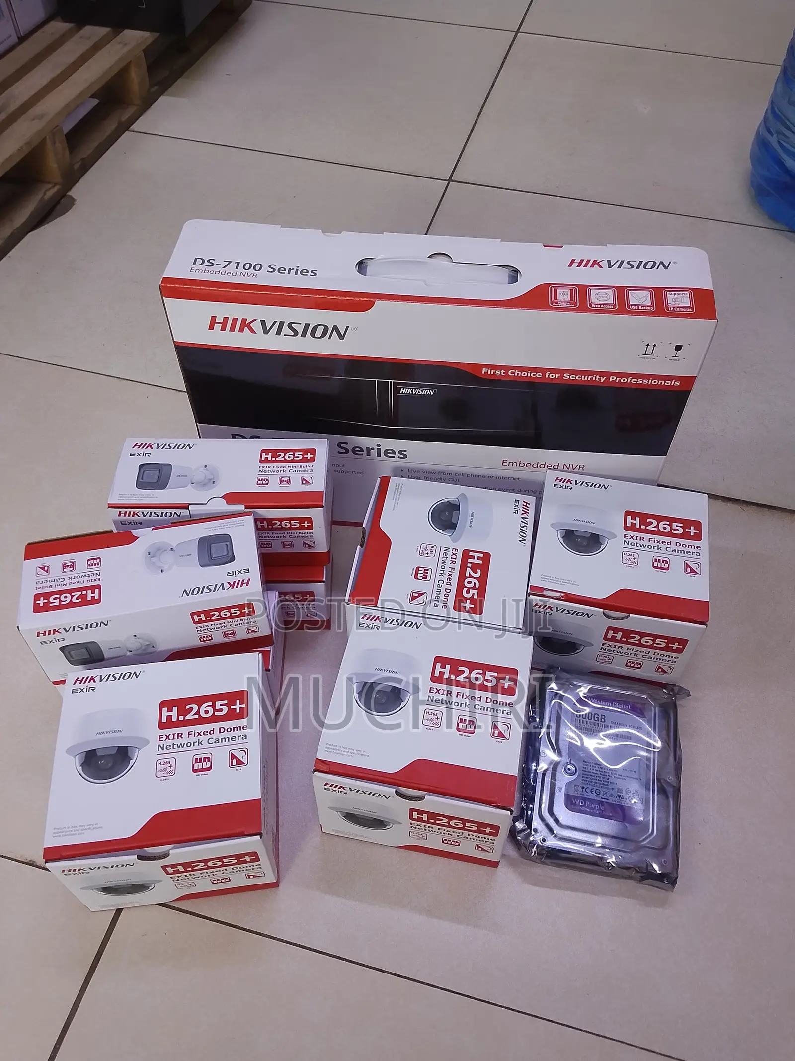 Hikvision 4 2MP IP Network CCTV Cameras Complete System