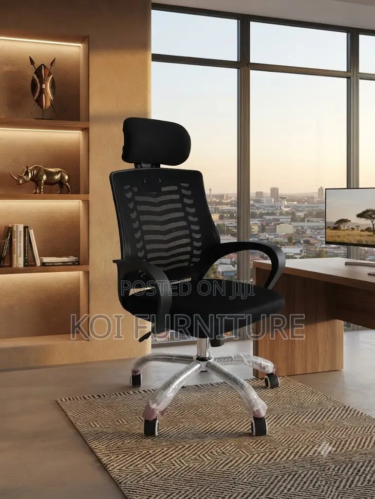 Office Chairs; Adjustable Headrest Office Mesh Chairs
