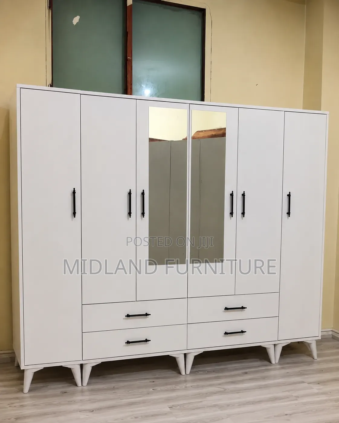 6 Door Wardrobe With Mirrors Drawers