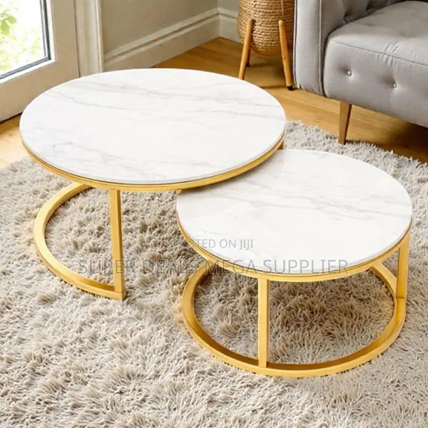 Decorative Marble Nesting Coffee Table Set for Home Interiors