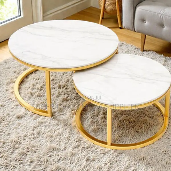 Decorative Marble Nesting Coffee Table Set for Home Interiors
